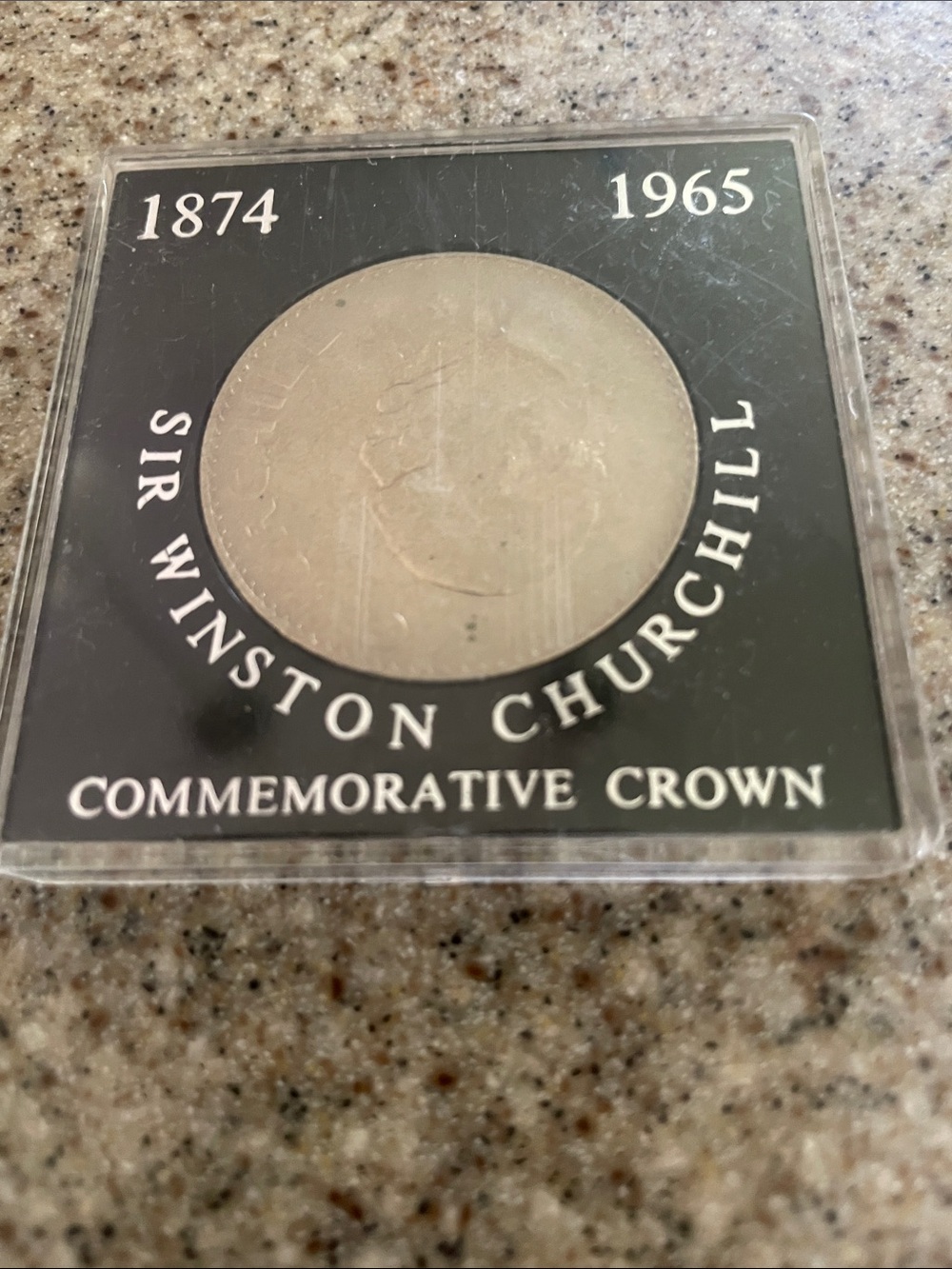 Sir Winston Churchill Commemorative Crown Coin Silver Tone British WW2 English